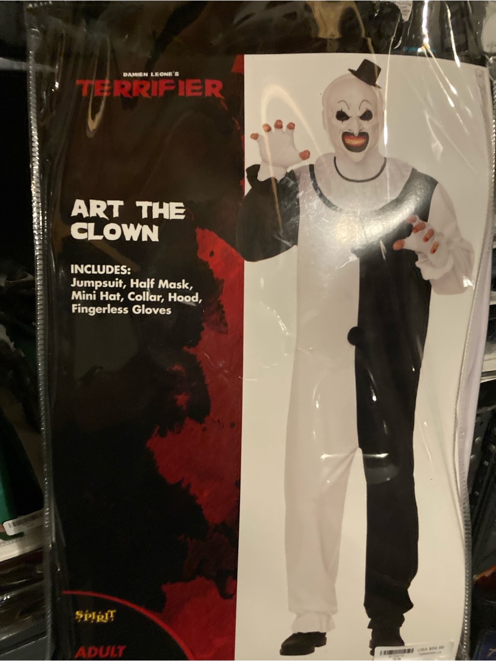 Spirit Terrifier Art the Clown Adult Costume Men Sz L/XL New!